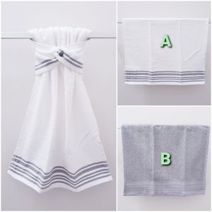 🤍#9067 NEW! SILVER or WHITE Hang'N'Snap HAND Towel *Select your snap